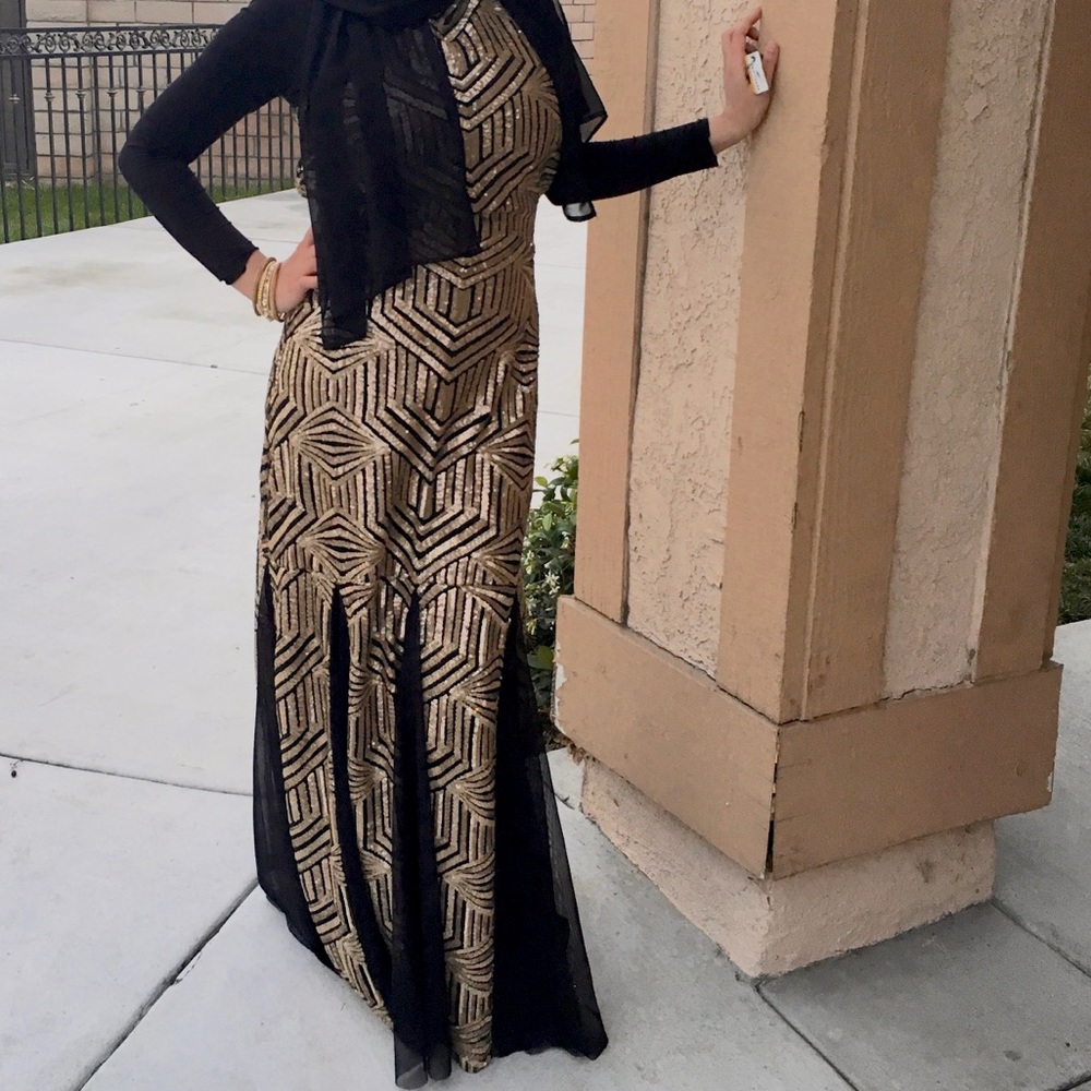 Black and gold Ralph Lauren sequin dress